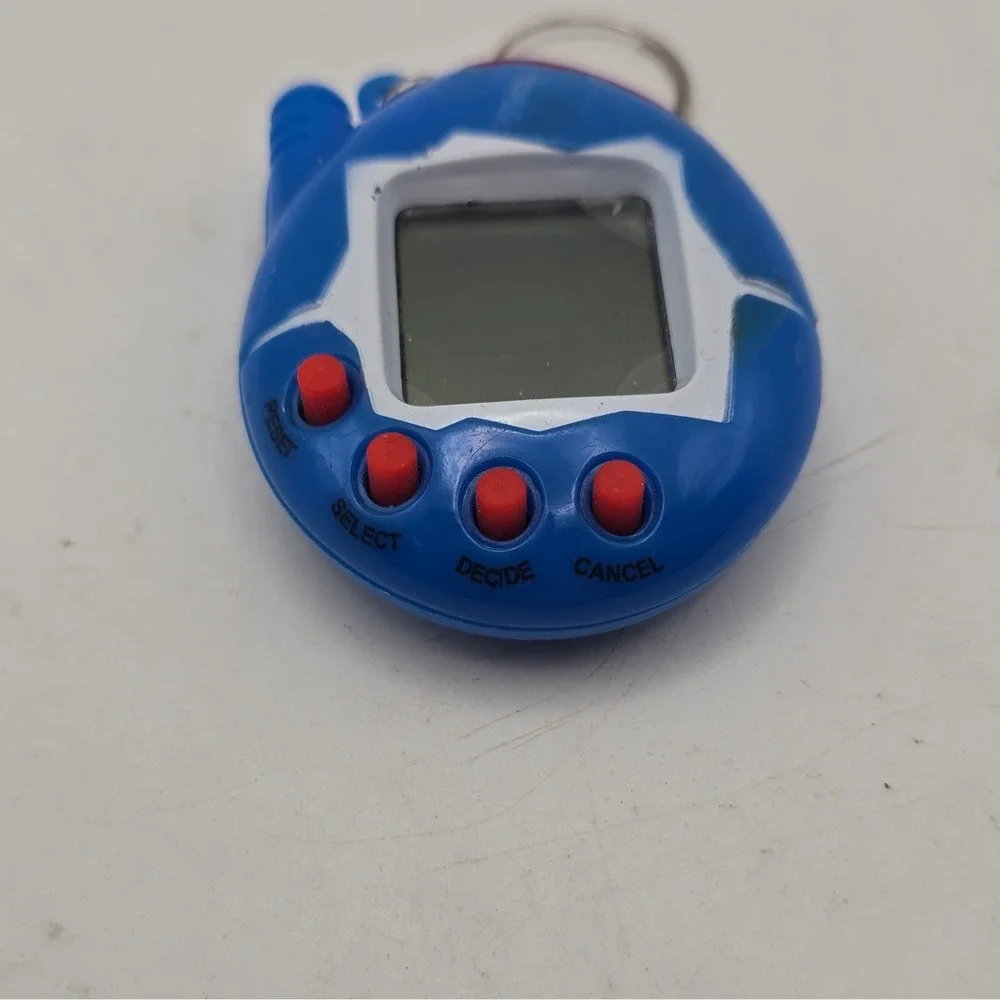 Blue Virtual Pet Electronic Keychain Toy Handheld Game, Tamagotchi UNTESTED